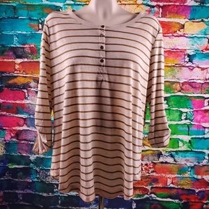 Faded Glory 3/4 Long Sleeve Thin Ladies Shirt Top